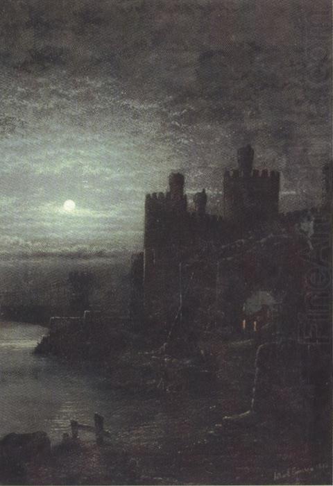 Conway Castle,Moonrise (mk37), Arthur e.grimshaw